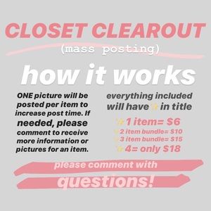 ✨CLOSET CLEAROUT RULES